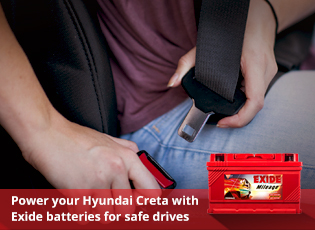 Power your Hyundai Creta with Exide batteries for 